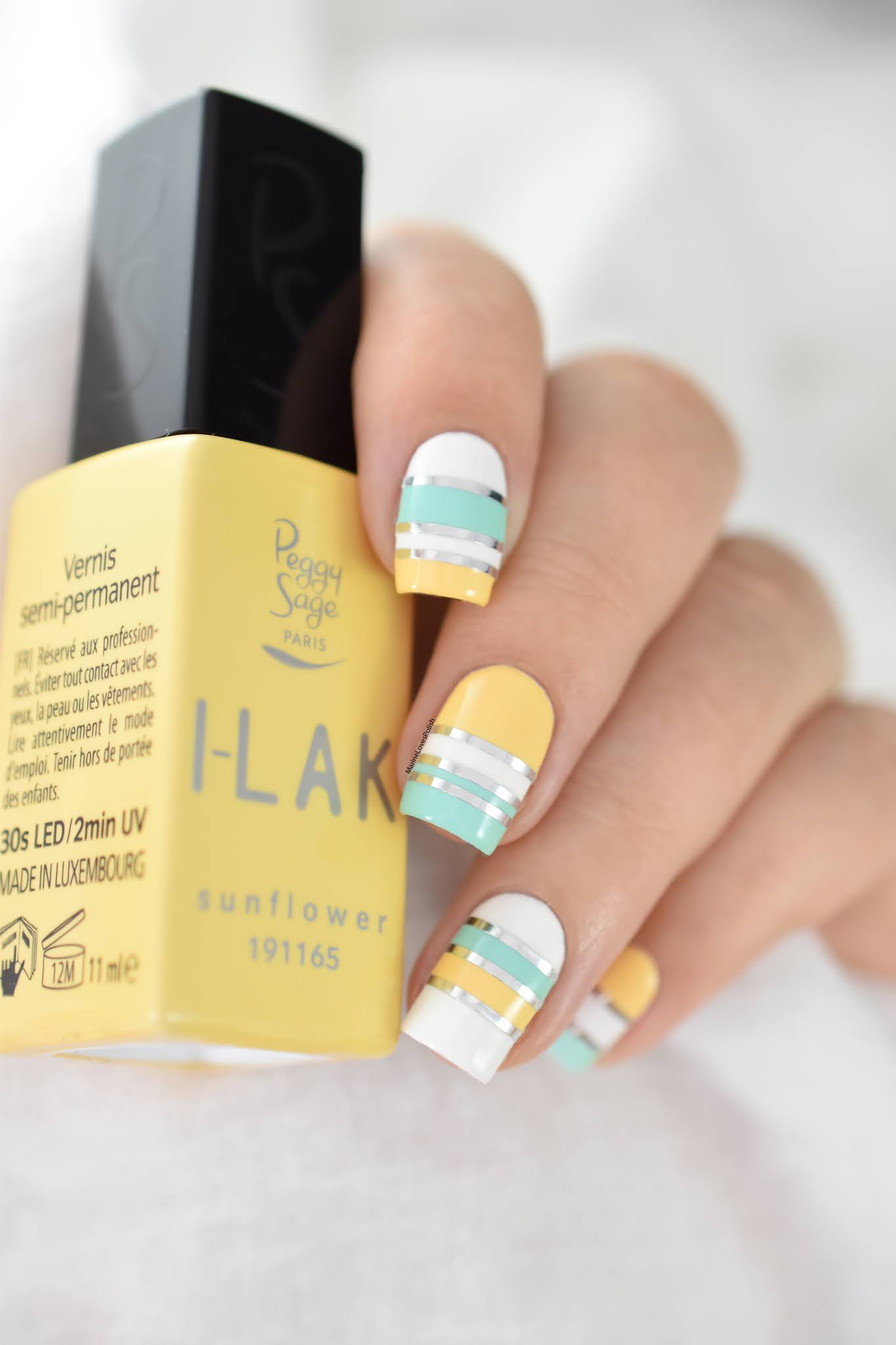 Pastel colorblock nail art avec Peggy Sage