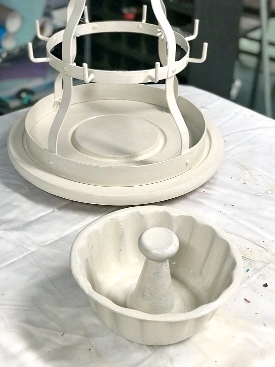 white painted repurposed pieces