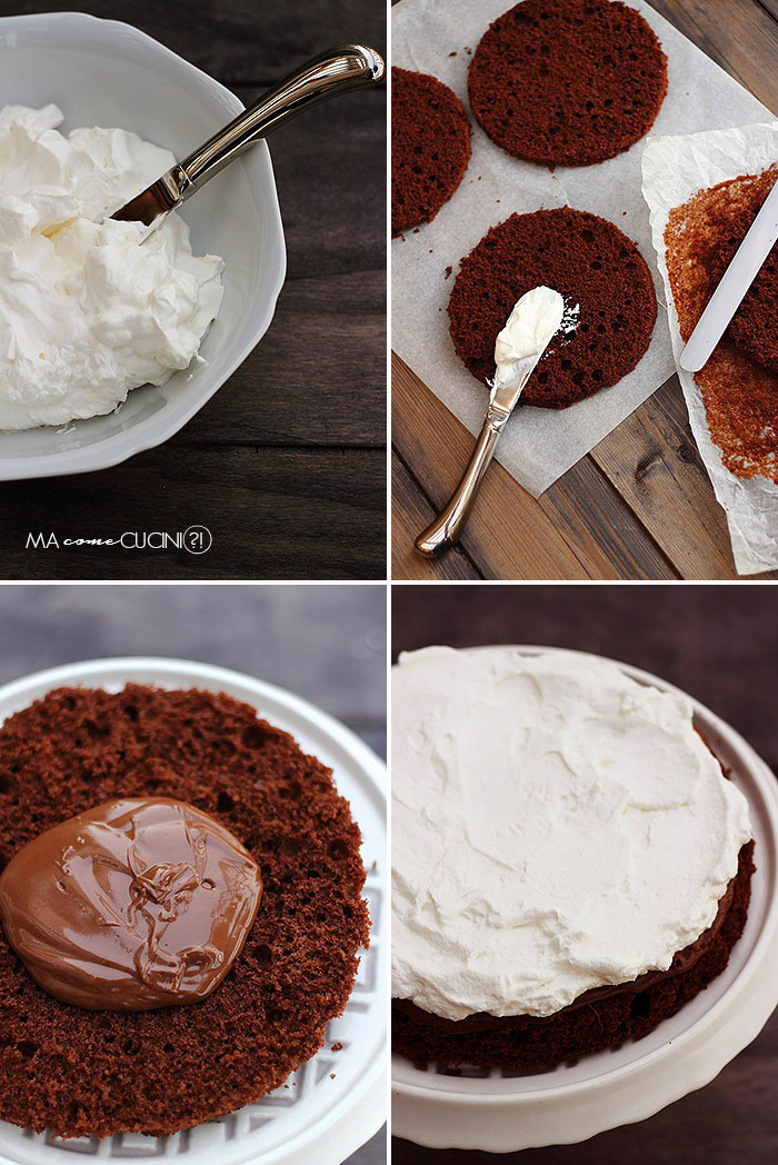 torta cioccolato e panna(preparazione)