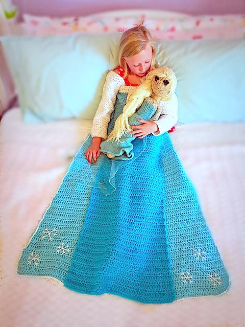 Elsa Crochet Princess Dress Blanket Pattern!