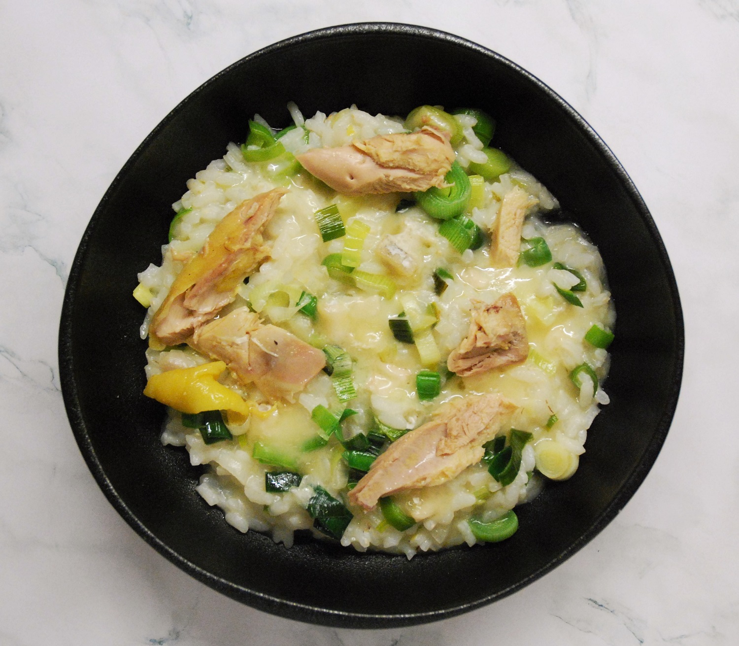 Risotto aux poireaux en trois versions (nature, au poulet et au