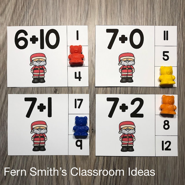 Download This December Addition Matching Clip Card Math Centers For Your Classroom Today!