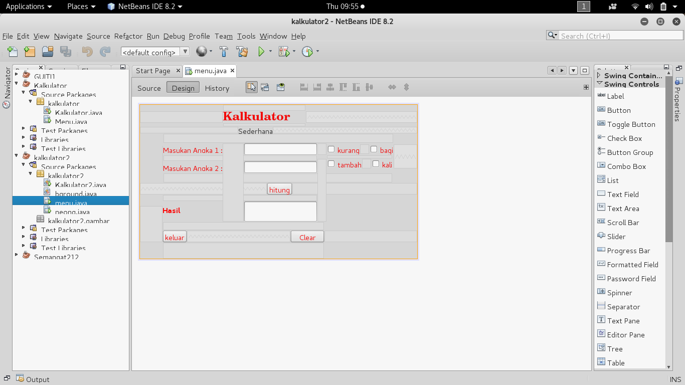 tutorial java membuat aplikasi kalkulator