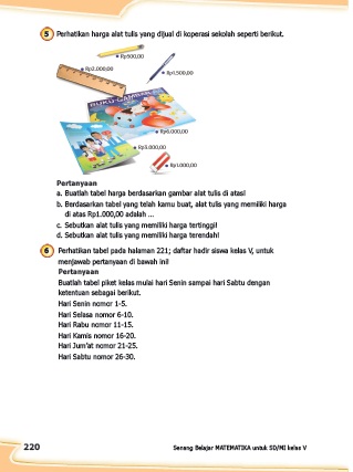 Kunci jawaban matematika kelas 5 halaman 219