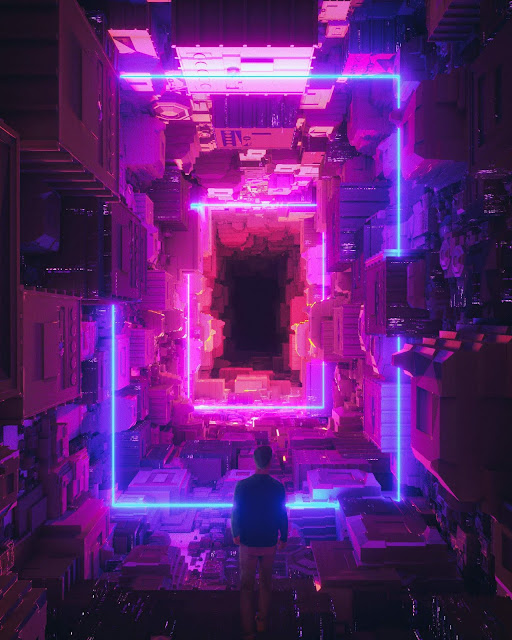 Neon City Sci-Fi Wallpaper