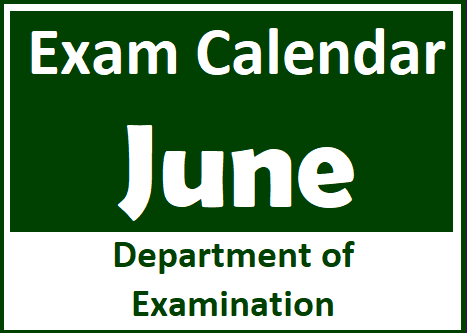 Exam Calendar - June