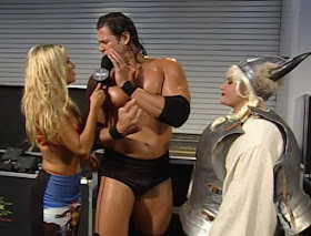 WCW Bash at the Beach - Pamela Paulshock tries to get an interview with Mike Awesome