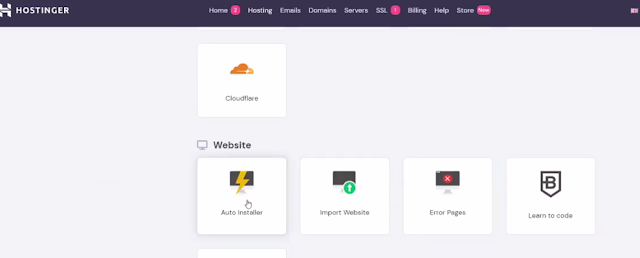 auto installer in hpanel hostinger