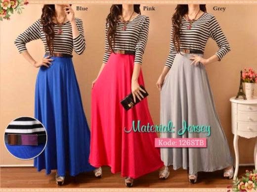 gambar gamis dengan model belt