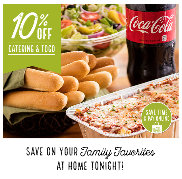 Bisman Cheapskate Olive Garden 10 Off Catering To Go