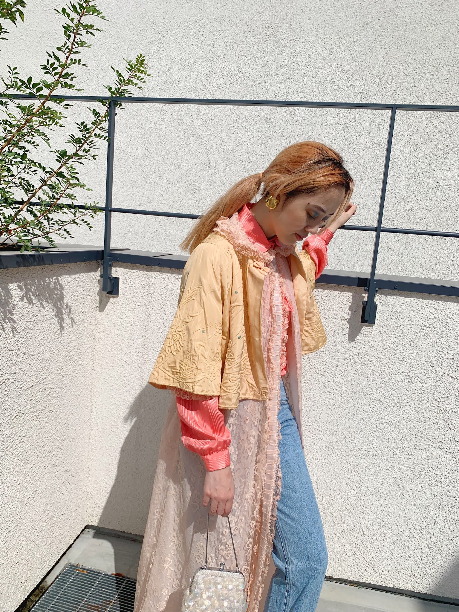 quilted satin bed jacket