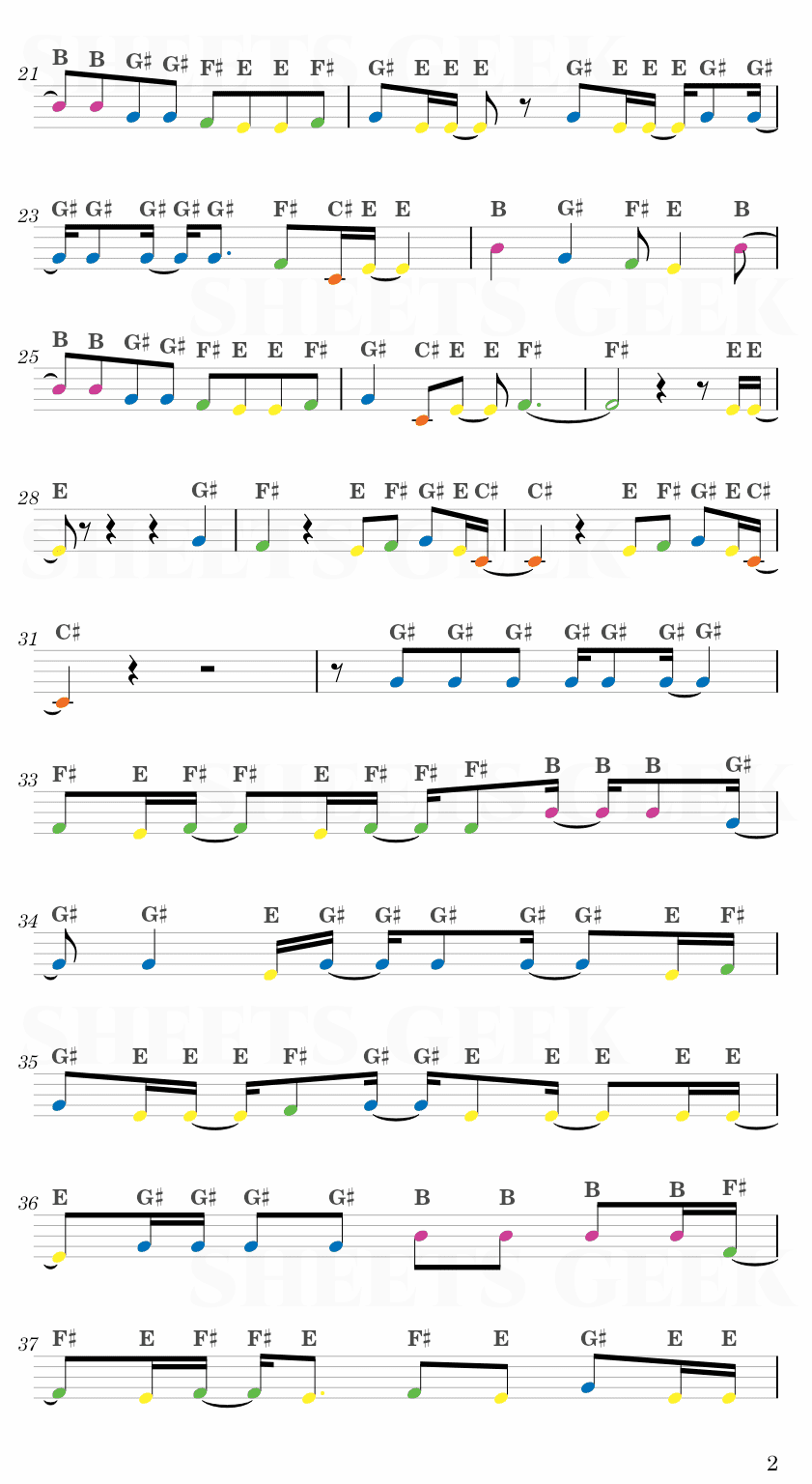 Hey, Soul Sister - Train Easy Sheet Music Free for piano, keyboard, flute, violin, sax, cello page 2
