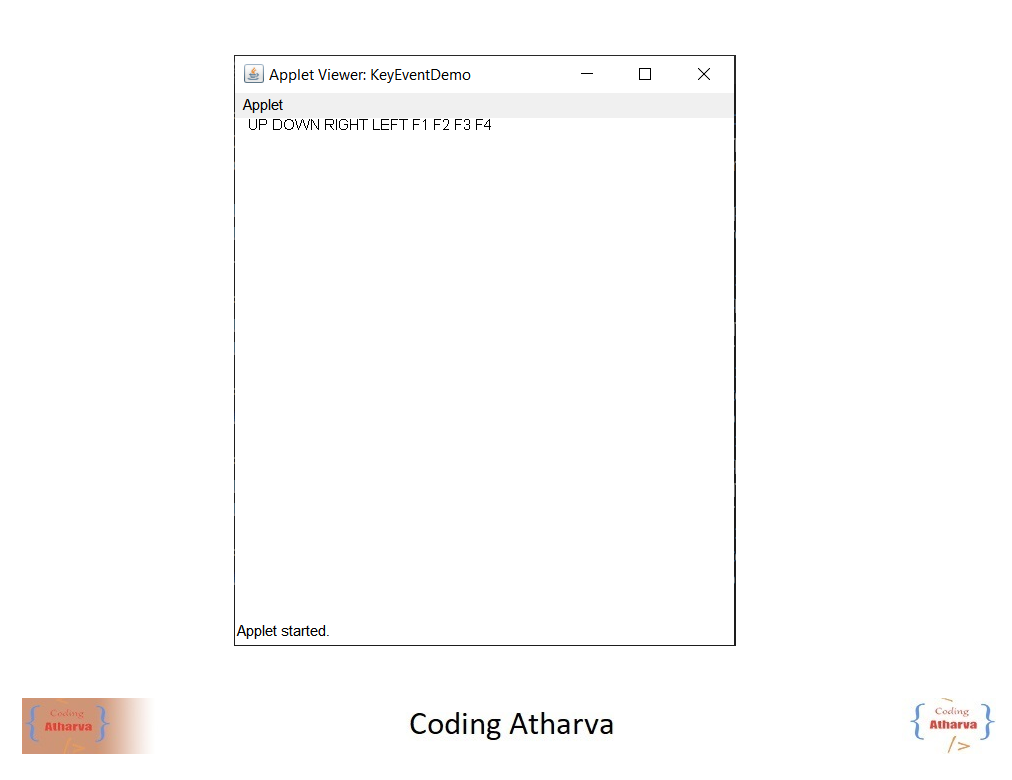 Practical 10 Write a program to demonstrate status of key on Applet