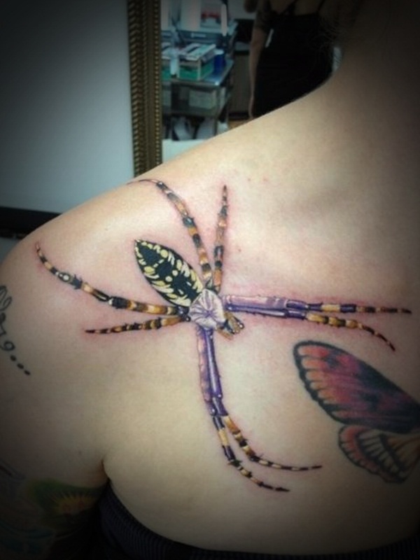 Color 3D Spider Tattoo For Everyone