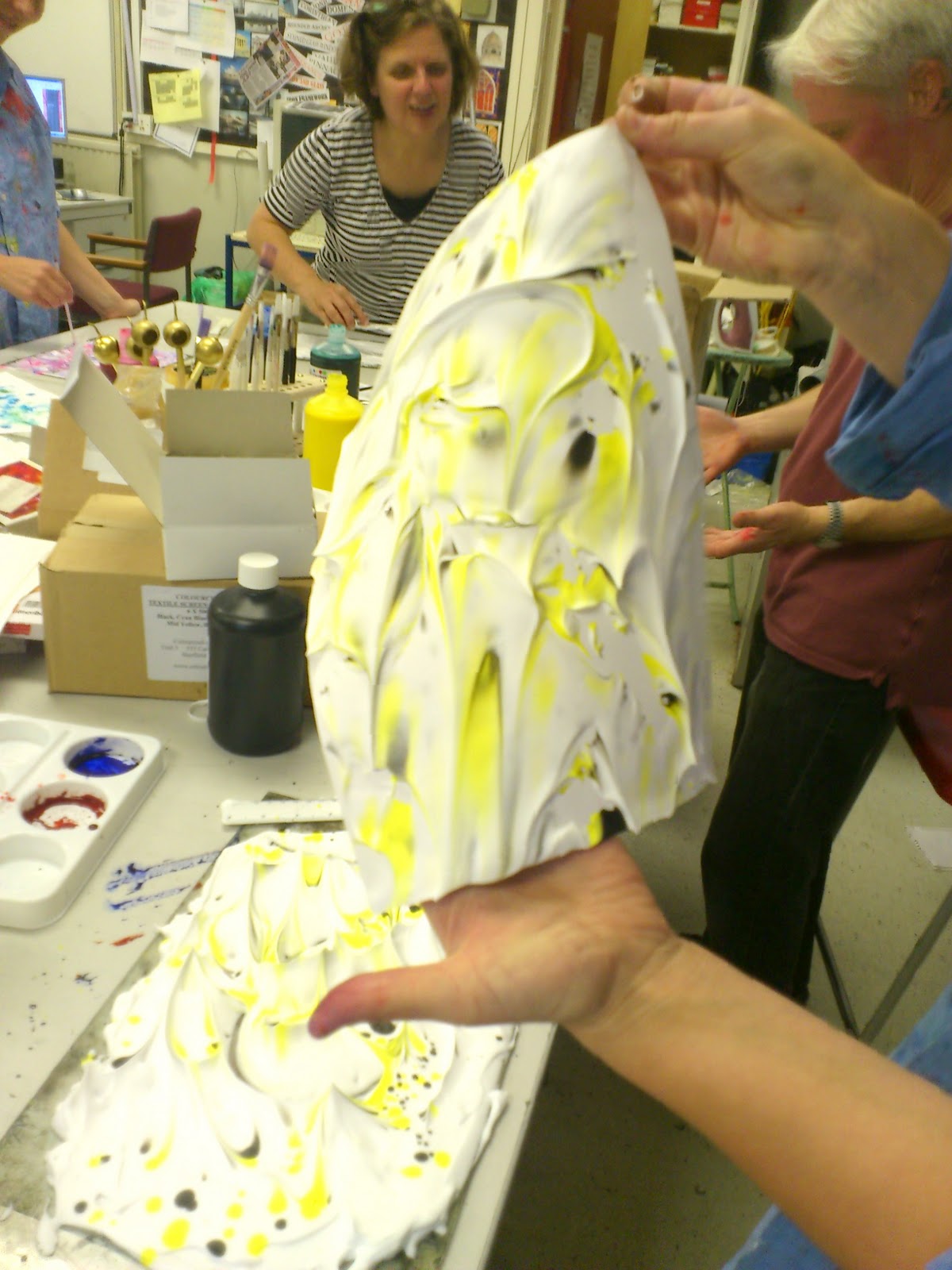 Community Art School Manchester Shaving Foam Art!