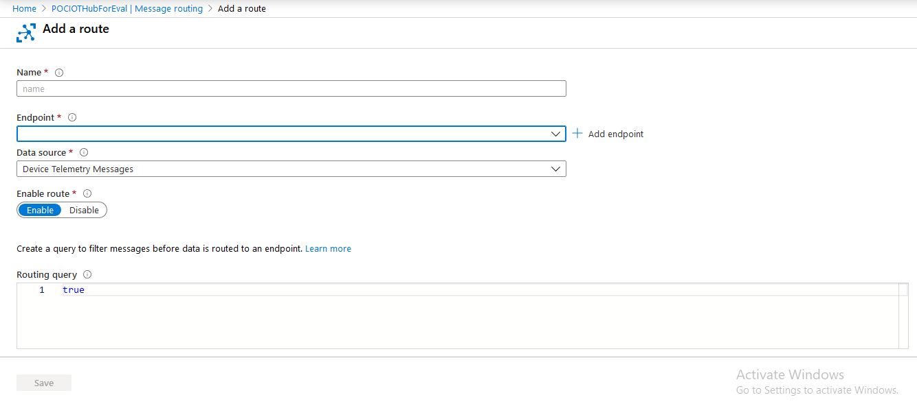 Send telemetry message to IOT hub through message routing and consume