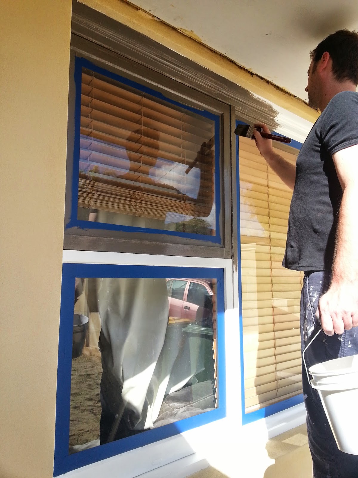 Jarrah Jungle Before and After Window Frames With Dulux Paint