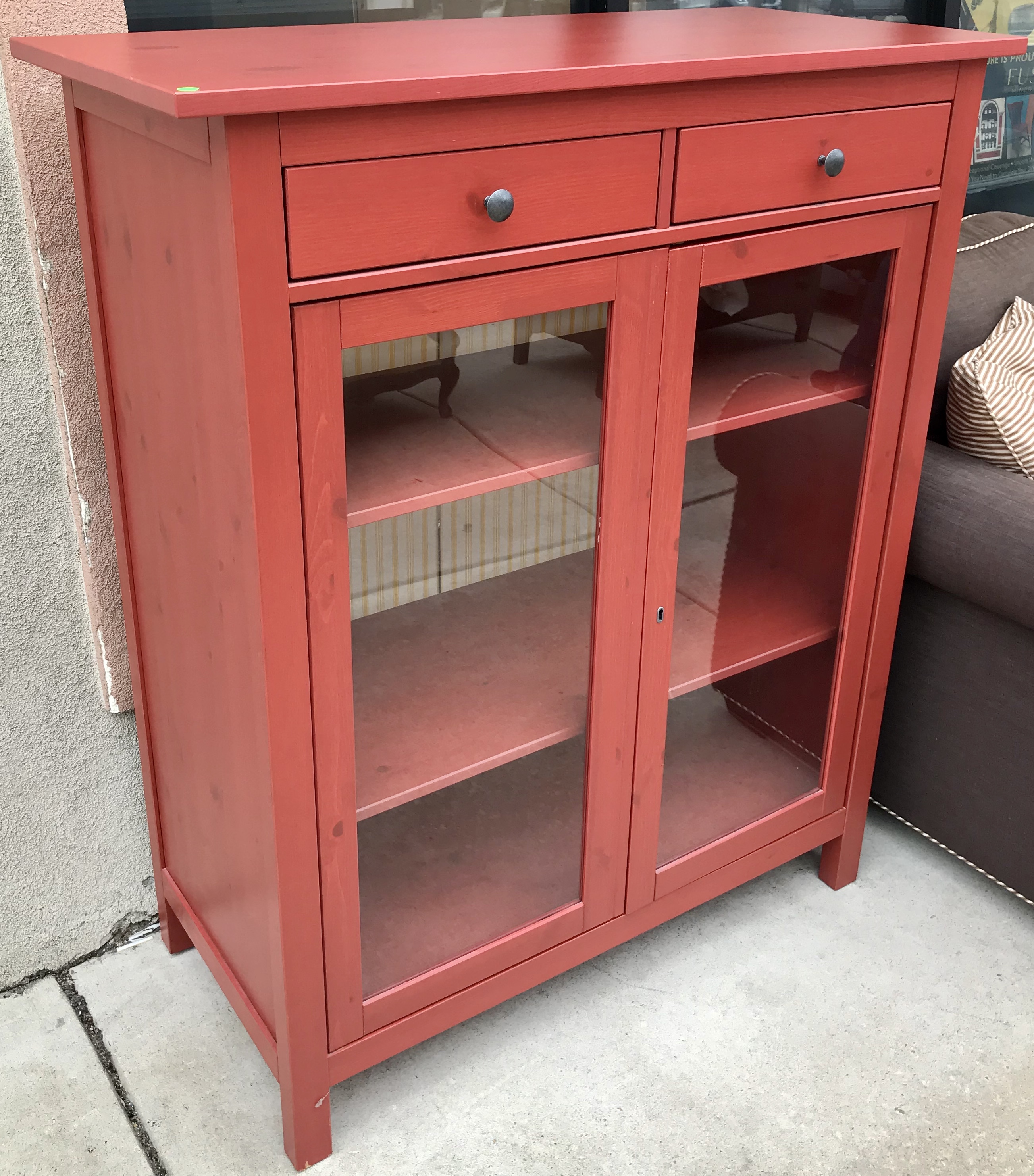 Uhuru Furniture & Red IKEA HEMNES Cabinet with Doors - SOLD