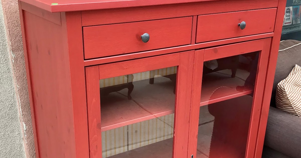 Uhuru Furniture & Red IKEA HEMNES Cabinet with Doors - SOLD
