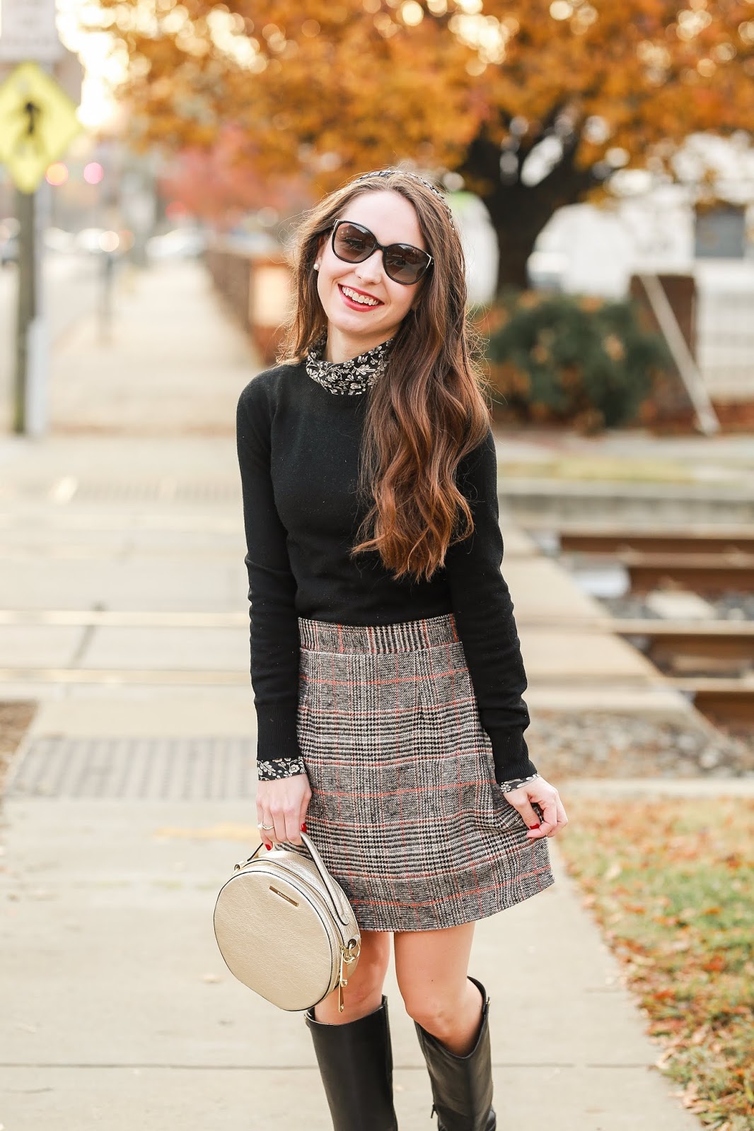 Plaid Skirt and Layers | Caralina Style