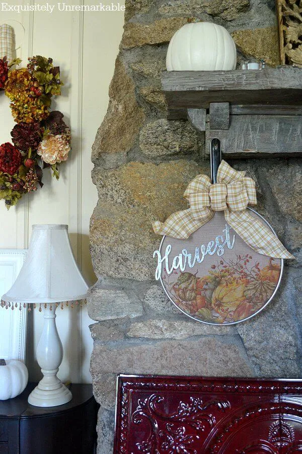 Dollar Store Fall Decor in the living room