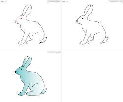 rabbit draw easy drawing bunny step drawings running steps coloring rabbits cartoone template enlarge paintingvalley clipart