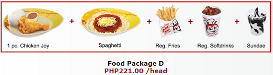 Jollibee party package D