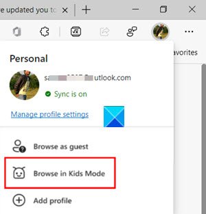 Explorar el modo para niños en Edge