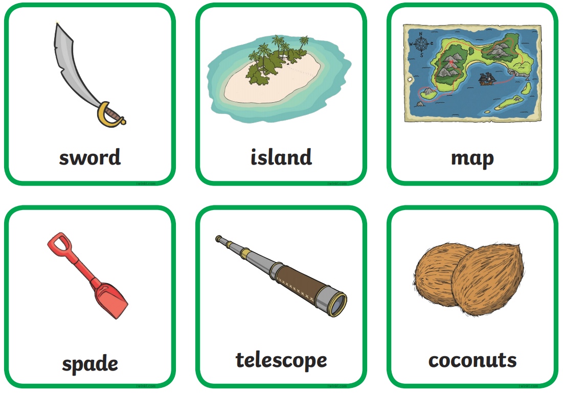 The Pirates word cards for preschool 
