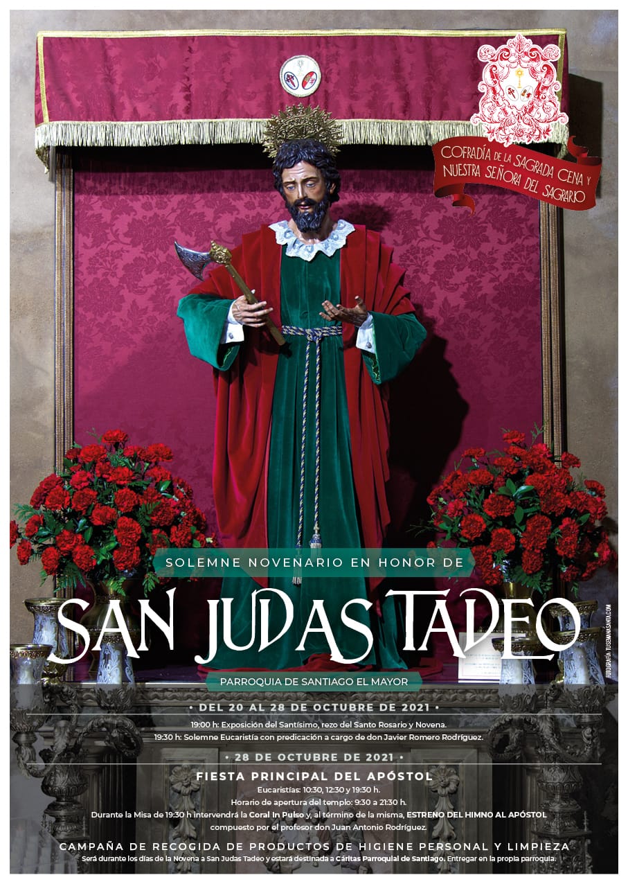 Boletín y cartel de la Novena a San Judas Tadeo - Cofradía de la Sagrada  Cena Cáceres