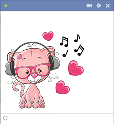 Kitty listening to music