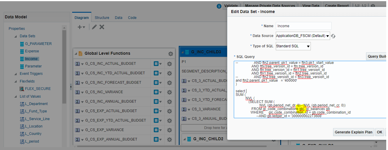 Oracle Application How to enable Oracle fusion report GL Level User