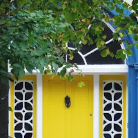 Images of Ireland: Yellow and blue door in Clonakilty in West Cork