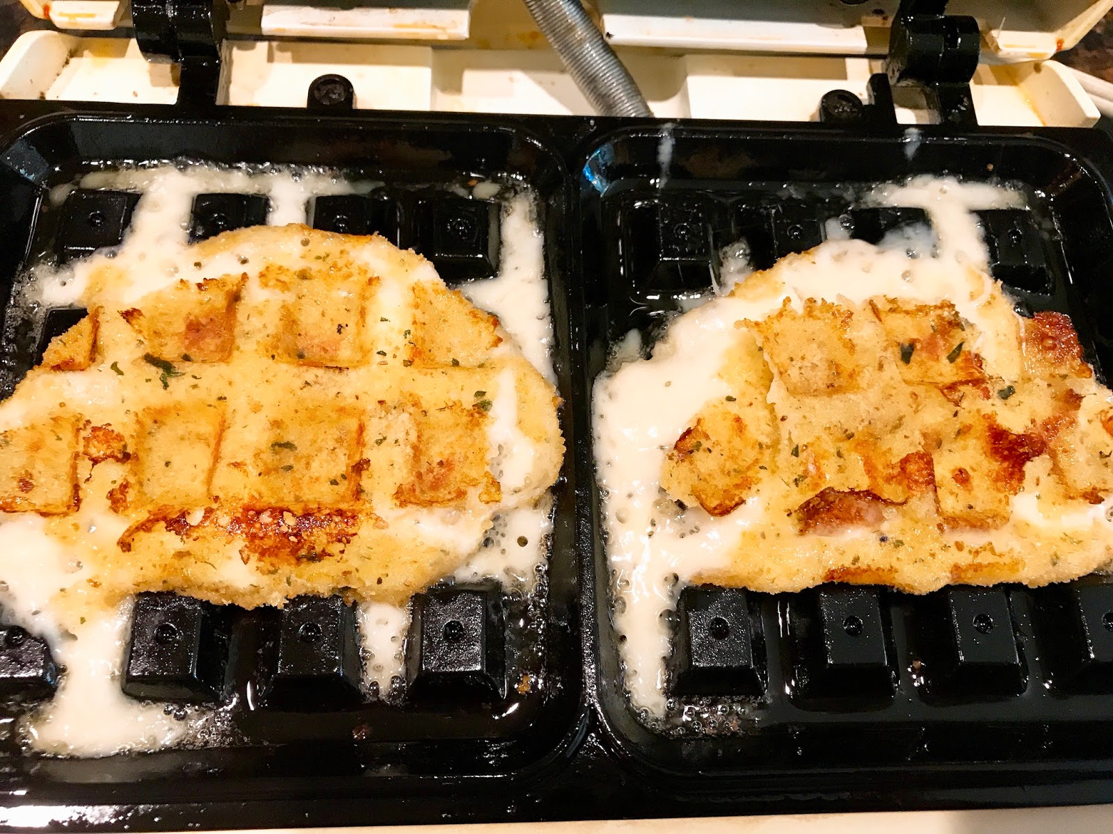 Waffle Iron Mozzarella Sticks