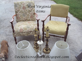 Eclectic Red Barn: Free chairs and lamps from West Virginia