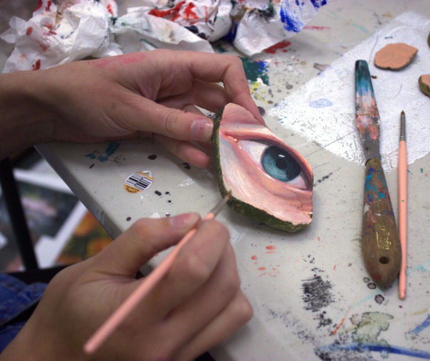 Artist Paints Eyes On Rocks And Takes Them Back To Nature To Be Found Or Lost Forever