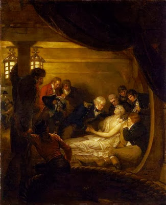 The Death of Lord Nelson in the Cockpit of the Ship 'Victory' by Benjamin West, 1808