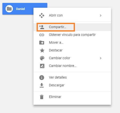 carpeta google drive compartir