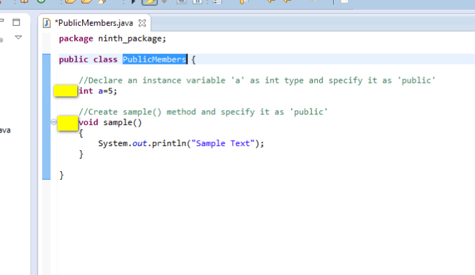 default access specifier in java