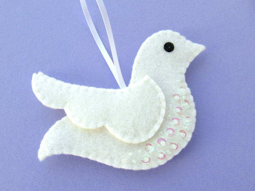 Bugs and Fishes by Lupin Felt Doves Sew Pretty Bird Ornaments for