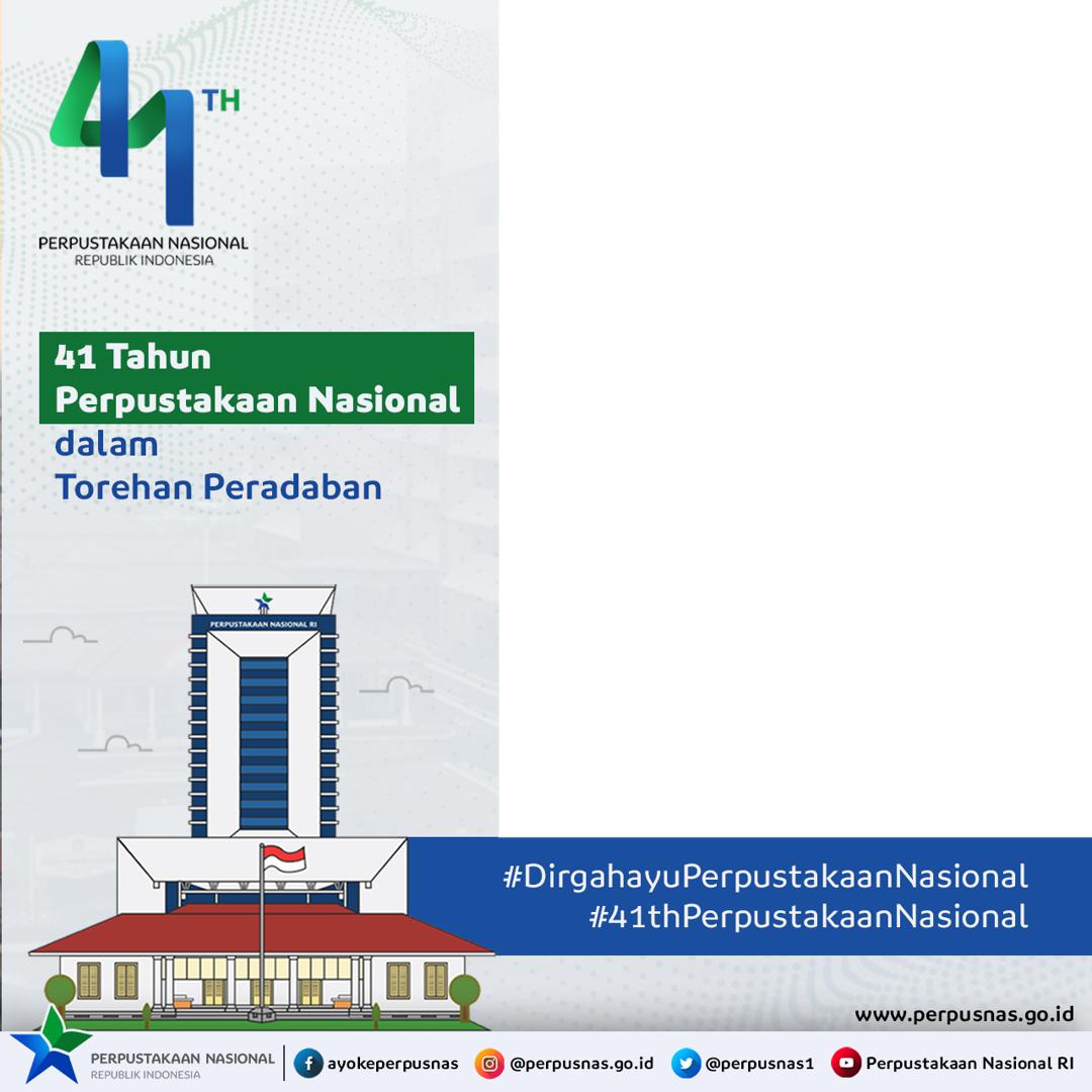 Bingkai foto Twibbon 41 Tahun Perpustakaan Nasional