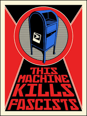 “This Machine Kills Fascists” USPS Screen Print by Tim Doyle x Nakatomi