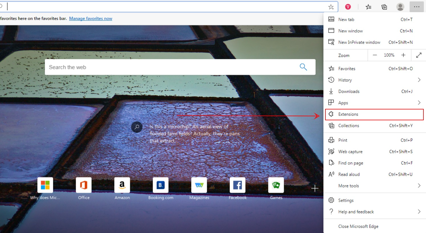 How to allow extensions in incognito mode in Microsoft Edge?