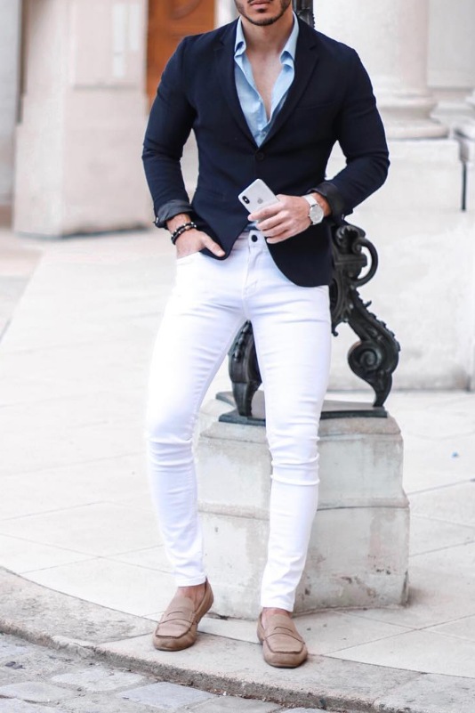 How to style a white jeans? | White Jeans Outfit men. - TiptopGents