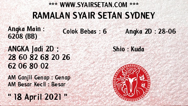 Forum Kode Syair Sydney 18 APRIL 2021 Syair togel