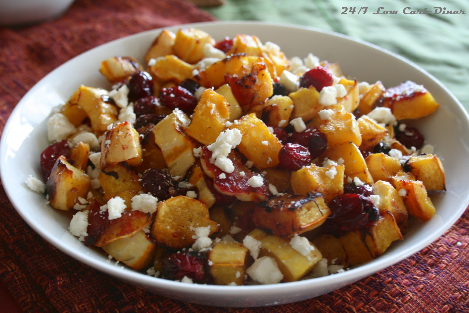 24/7 Low Carb Diner Roasted Delicata and Cranberries