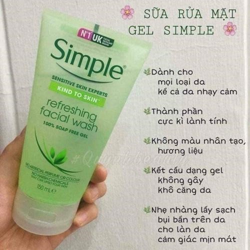 Sữa rửa mặt simple 150ml hàn quốc