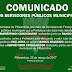 COMUNICADO: Aos Servidores Públicos Municipais