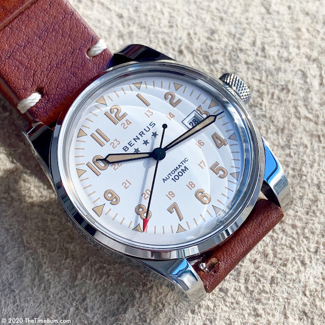 Benrus Heritage Field Watch white