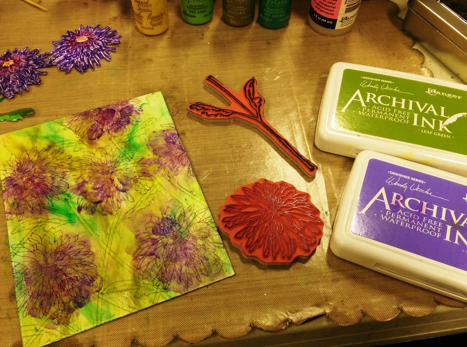 The Artful Maven May Flowers Liquid Pearls Card